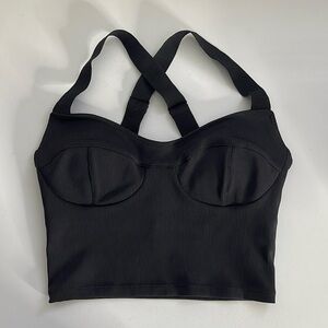 Nylora Marne Black Tank Top Adjustable Crisscross Straps Size Small